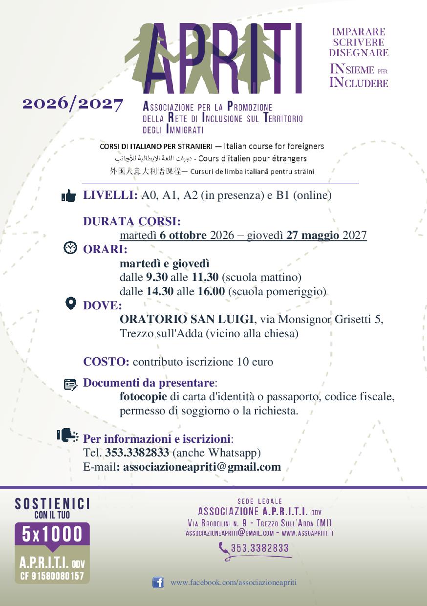 APRITI VOLANTINO A5 2026