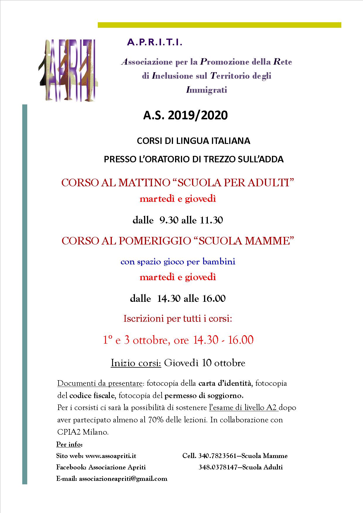 volantino apriti corsi lingua italiana 2019 verticale